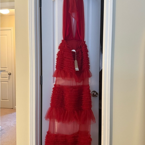 Gorgeous Meshki Minka Mesh Ruffle Maxi Dress- Size XXS - Picture 5 of 6